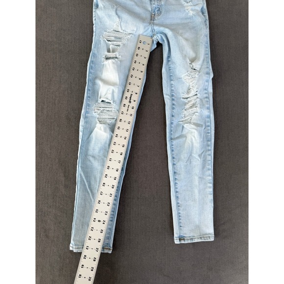 Aeropostale High Rise Curvy Jegging Jeans Womens 10 Light Wash Grunge Y2K - Picture 6 of 8